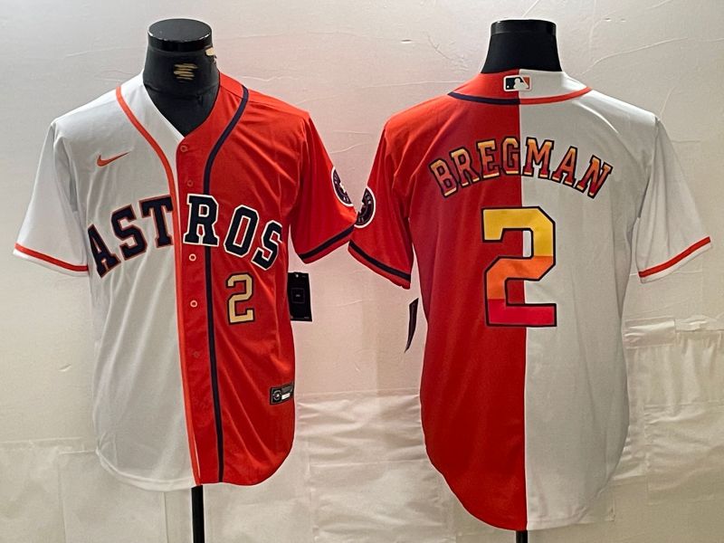 Men Houston Astros 2 Bregman White orange Nike 2024 MLB Jersey style 3